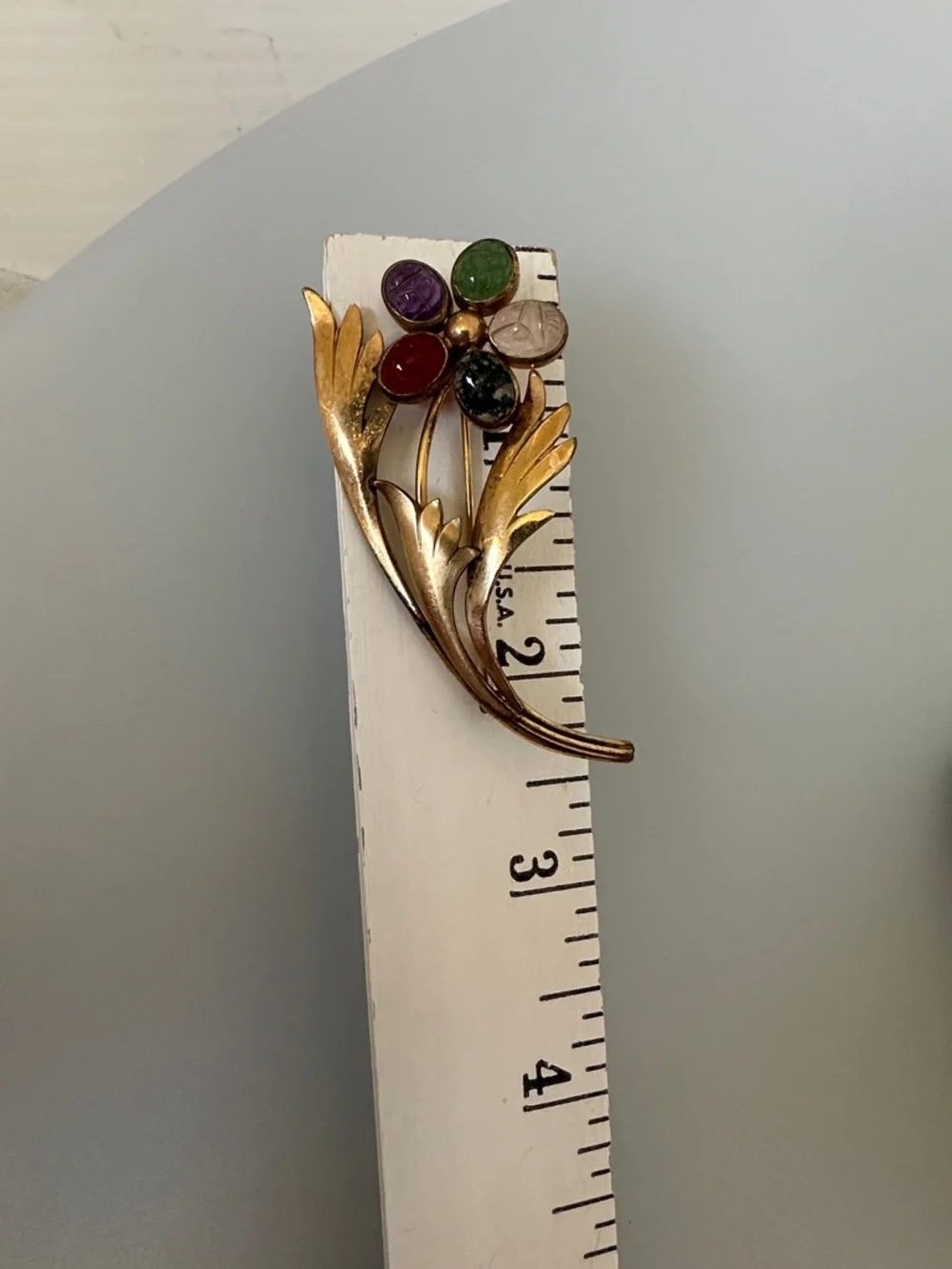 Vintage 12k GF Gems FloralBrooch